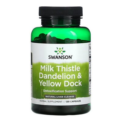 Swanson Milk Thistle Dandelion & Yellow Dock for Liver Support 120 Capsules