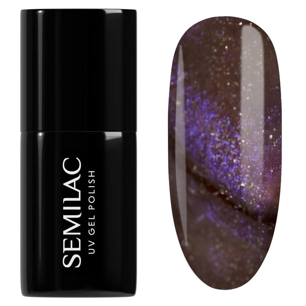 Semilac Galaxy Flash Hybrid Gel Polish Cat Eye Effect 827 AI Brown 7ml