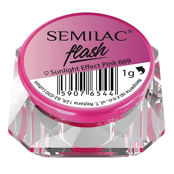 Semilac Flash Sunlight Effect - 669 Pink Nail Powder 669 1g
