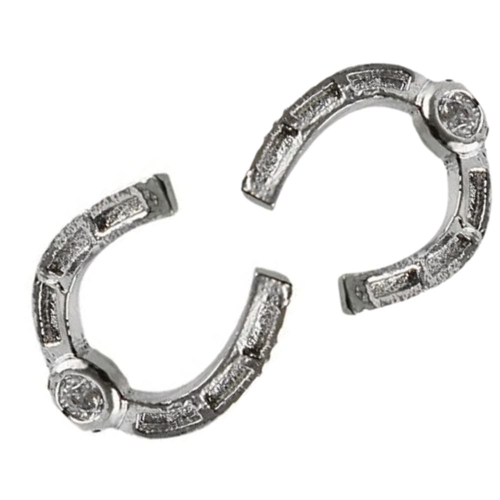 Semilac 787 Silver Horseshoe Manicure Decoration 2 Pieces