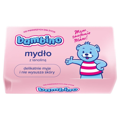 Bambino Care Soap with Lanolin in a Bar for Children and Babies from the First Days of Life 90g