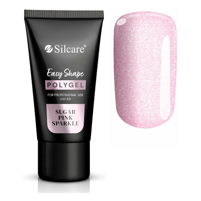 Silcare Easy Shape Polygel for Nail Extensions & Reconstruction Sugar Pink Sparkle 30g