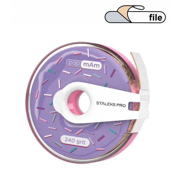 Staleks Pro Expert PapmAm Disposable White Abrasive Tape In Plastic Case  240 Grit ATC-240w 7m
