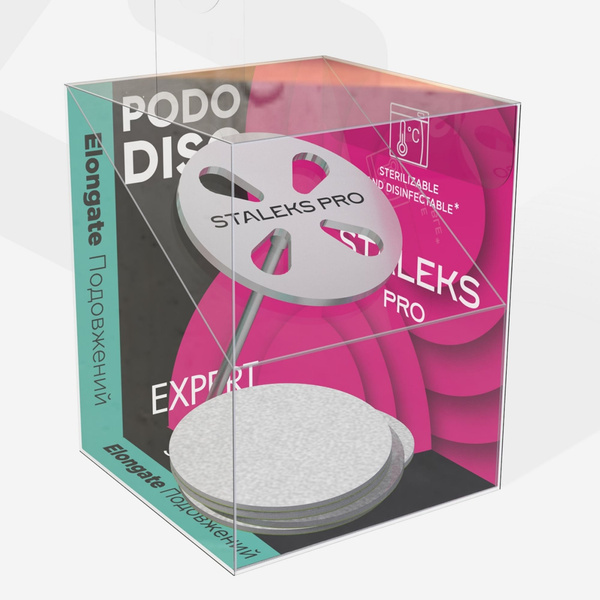 Staleks Pro Expert  Pododisc Elongated Pedicure Disc With 5x Disposable Files 180 Grit Size L 25mm  SET