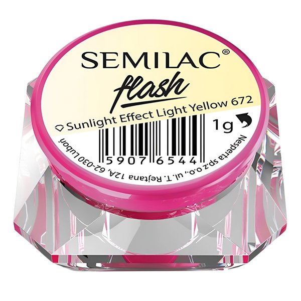 Semilac Flash Sunlight Effect - 672 Light Yellow Nail Powder 672 1g