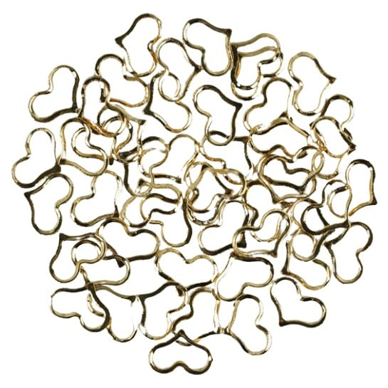 Semilac Gold Hearts Frame Nail Decorations 50pcs