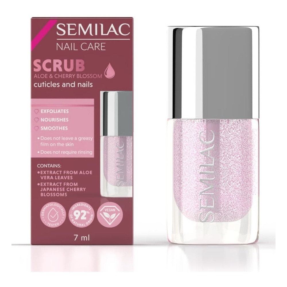Semilac Aloe & Cherry Blossom Cuticle and Nail Scrub 7ml