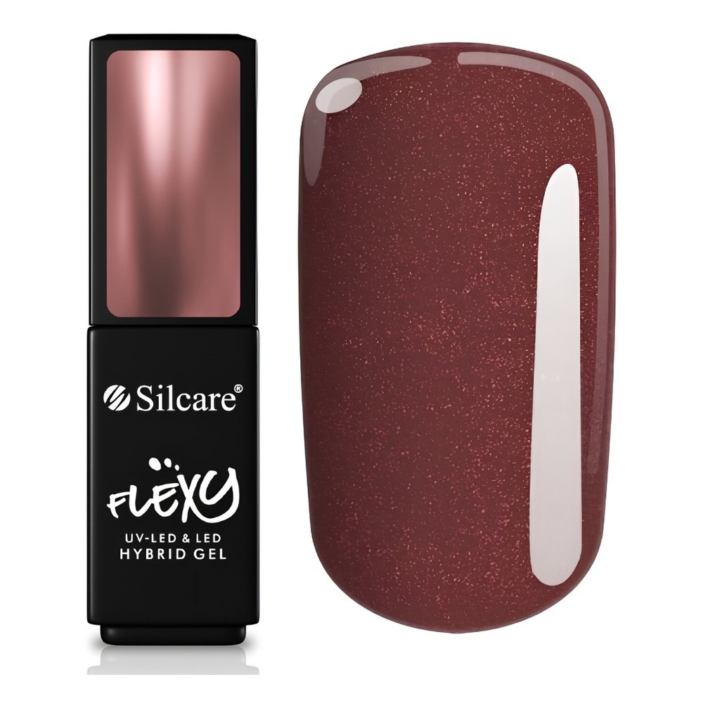 Silcare Flexy UV/LED Hybrid Nail Polish 197 So Rose! So Gold! Chocolate Ruby 4.5g