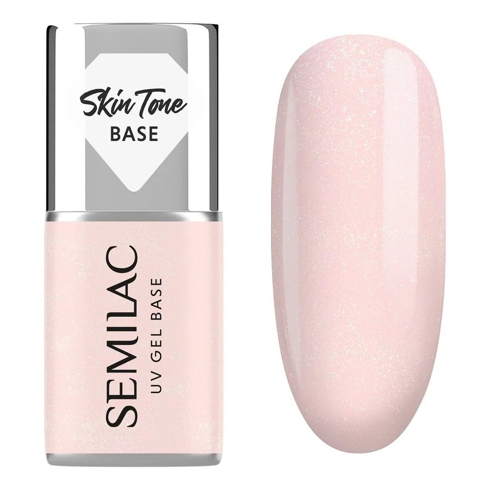 Semilac Cover Base Hybrid Gel Polish Glitter Rose 7ml