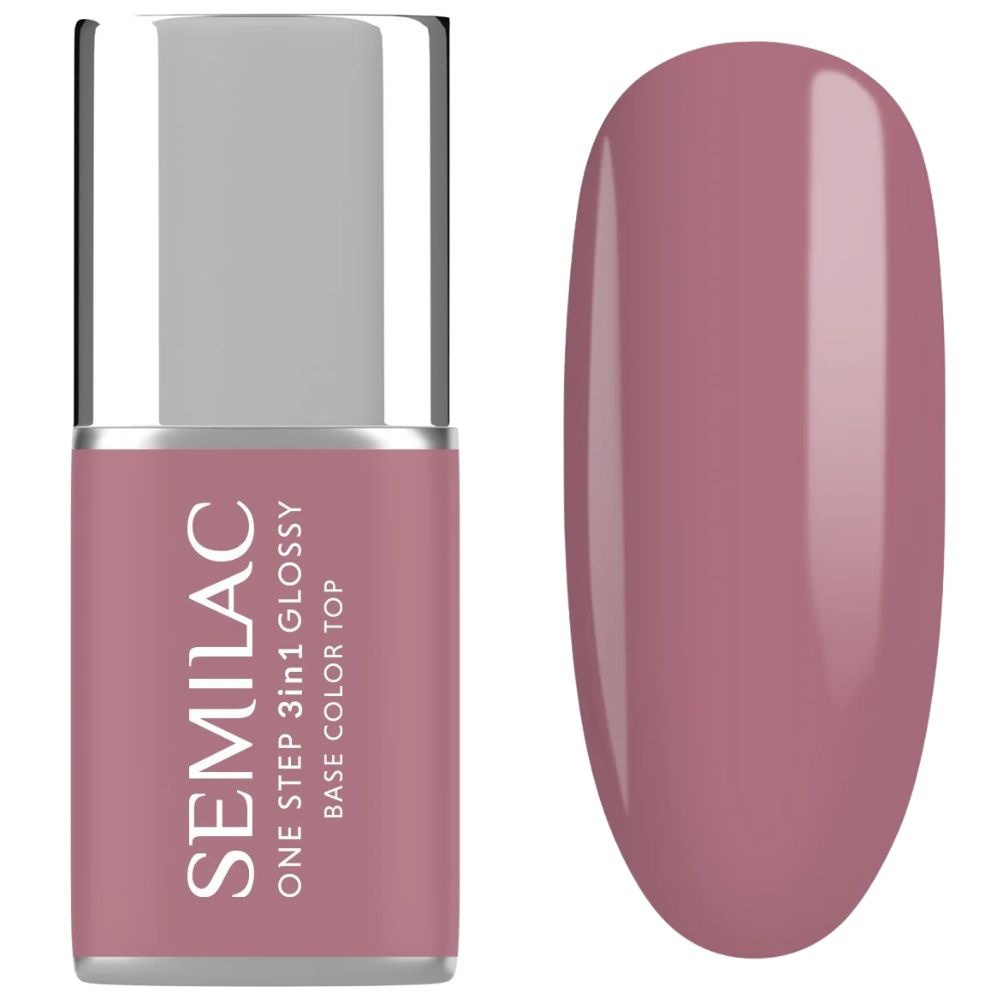 Semilac One Step 3in1 Hybrid Gel Polish 201 Glossy Earth Pink 7ml
