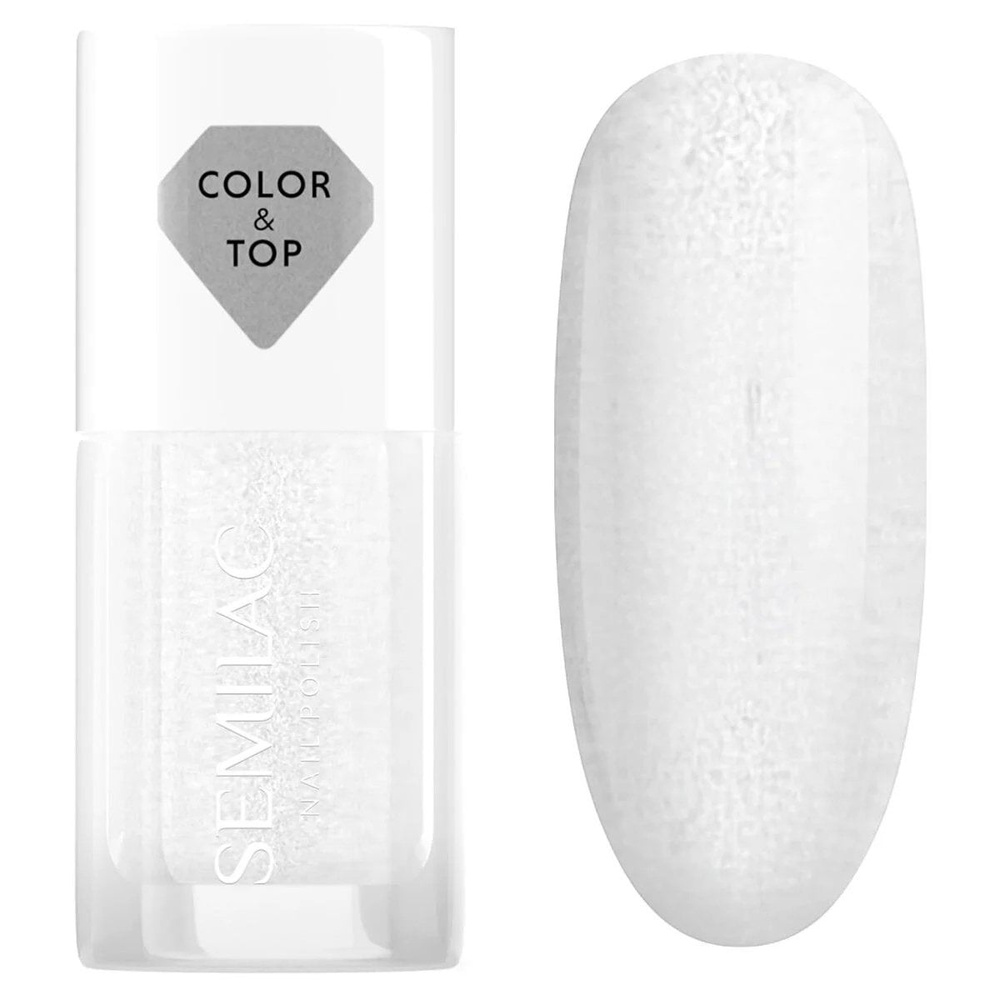 Semilac Classic Top Coat and Hybrid Gel Polish Silver Blush 7ml