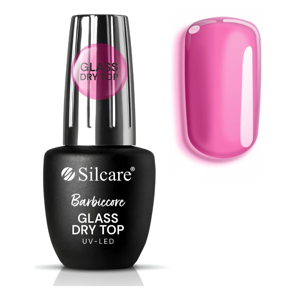 Silcare Glass Dry Top Semi-Transparent Hybrid Top Coat Barbiecore 9ml