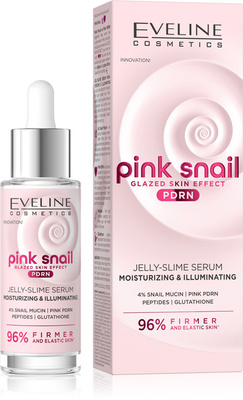 Eveline Jelly Slime Pink Snail Moisturizing Regenerating Serum 30ml