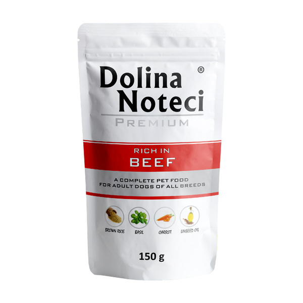 Dolina Noteci Premium Wet Food with Beef for Adult Dogs of All Breeds 150g