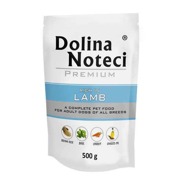 Dolina Noteci Premium Wet Food with Lamb for Adult Dogs of All Breeds 500g