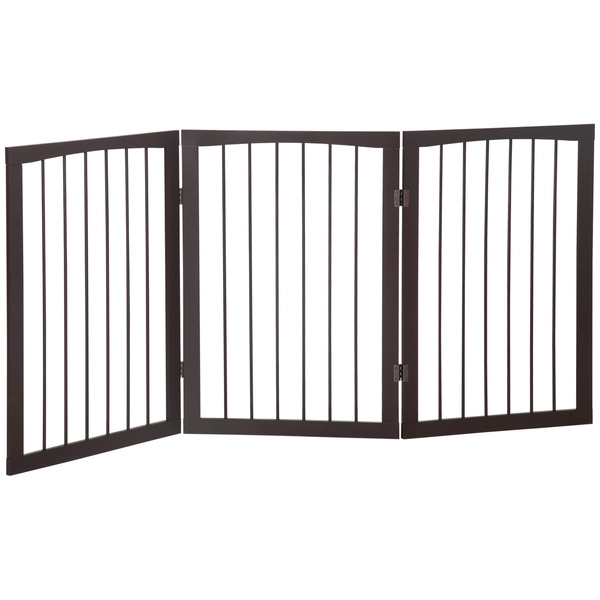 PawHut 3 Panel Stair Gate Foldable Dog Door Gate Indoor Free Standing Safety Gate Pet Barrier 76cm Height