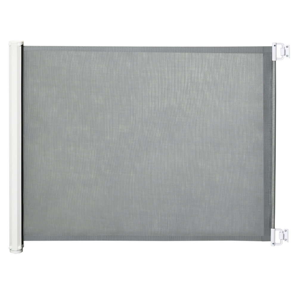 PawHut Retractable Pet Safety Gate, Folding Dog Barrier, Grey
