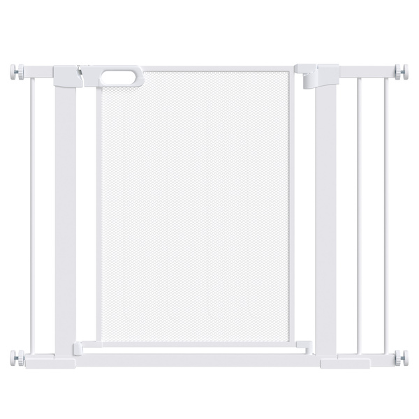 PawHut Pet Safety Gate, for Doorways, Staircases, Hallways, with Extensions Kit, 75-103cm - White