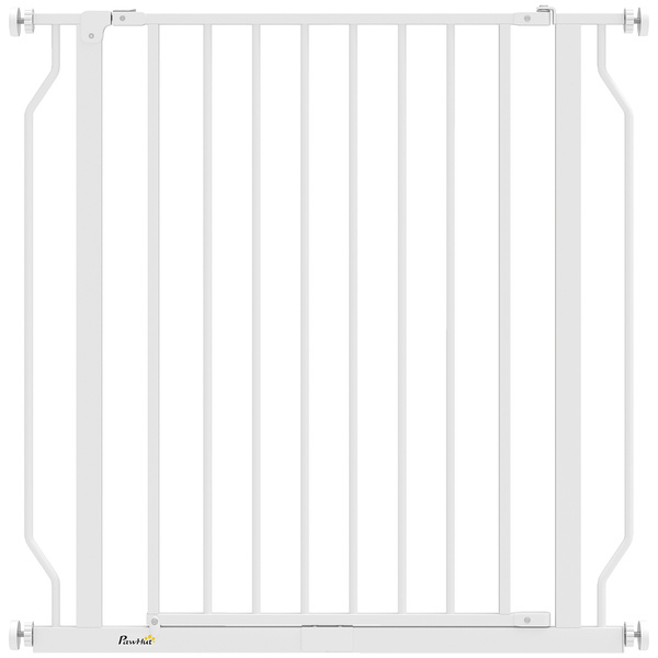 PawHut Extra Wide Dog Gate, with Door Pressure, for Doorways, Hallways, Staircases - White