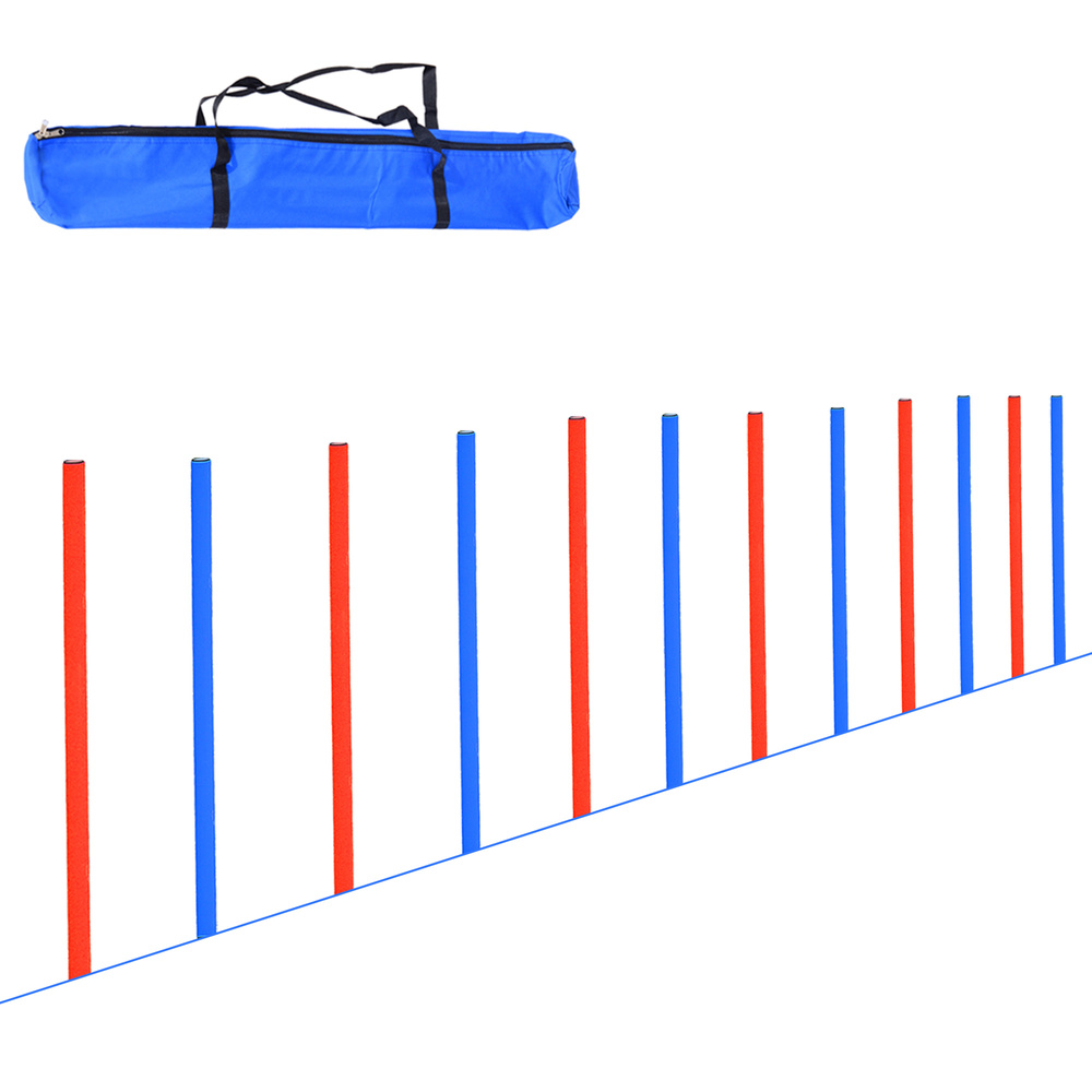 PawHut Dog Agility Training Equipment Dog Play Run Obedience Training Set Adjustable (Poles)