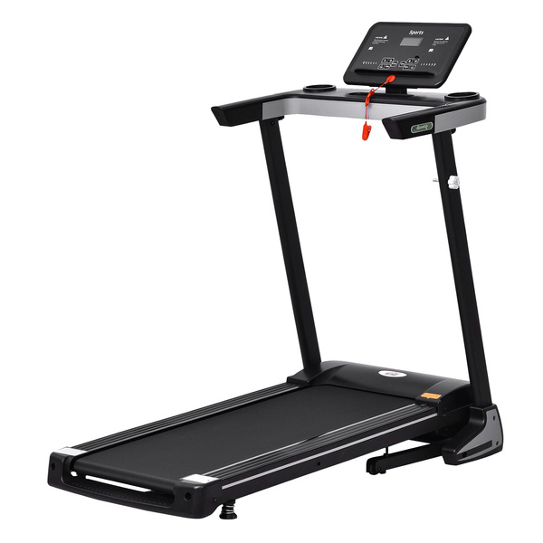 HOMCOM Motorised Folding Treadmill with 500W & LED Screen for Home, Black
