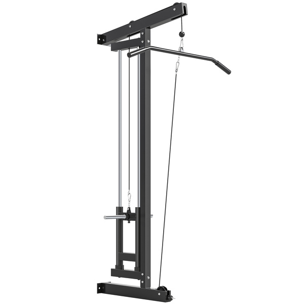 SPORTNOW Wall Mounted Lat Pull Down Machine, Crossover Cable Machine with High & Low Pulleys for Home Gym Full Body Workout