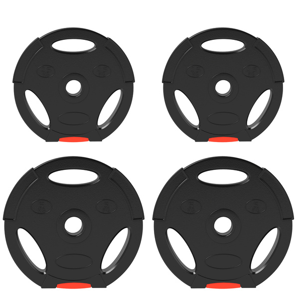 SPORTNOW Weight Plates Set, with Two 5kg and Two 2.5kg weights, Black
