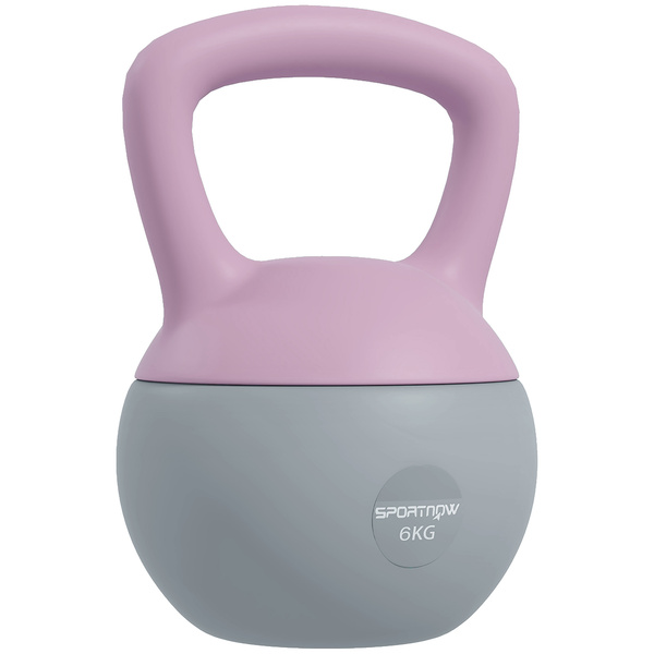 SPORTNOW 6KG Soft Kettlebell, Kettle Bell with Non-Slip Handle for Home Gym, Weight Lifting, Strength Training, Purple/Grey