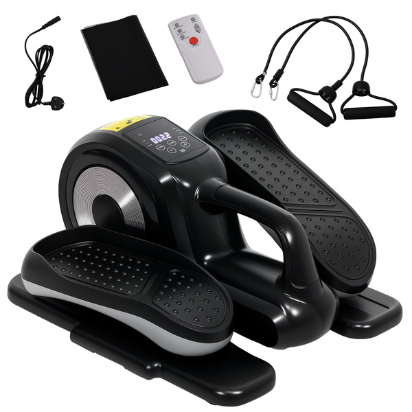 SPORTNOW Under Desk Electric Elliptical Machine for Home, Sit Down Pedal Exerciser for Seniors with 12 Programs, LCD Monitor, Compact with Remote Control & Non-Slip Pad