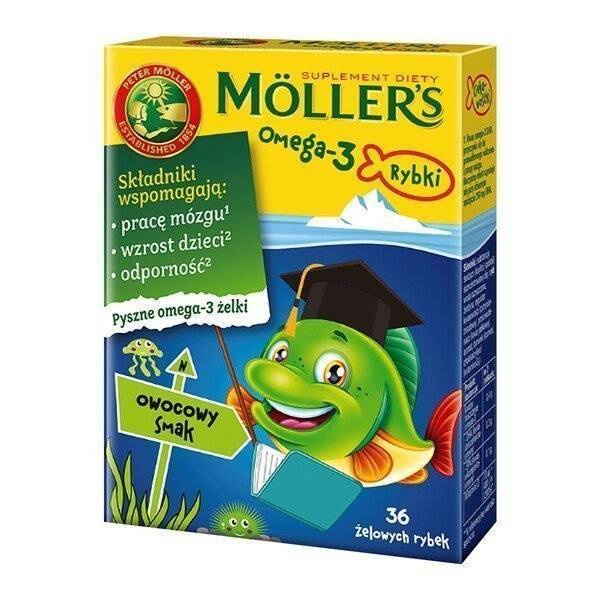 Möller's Omega-3 Fish Gummies with DHA, EPA & Vitamin D3 Fruit 36 Pieces