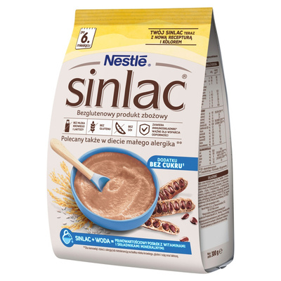 Nestle Sinlac Gluten-free Cereal Product without Added Sugar for Babies after 6 Months of Age 300g