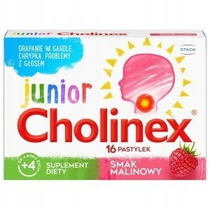 Cholinex Junior Raspberry Flavoured Throat Lozenges for Kids 16 Lozenges