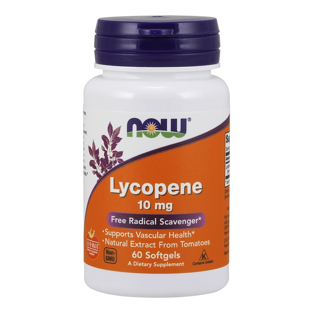 NOW Foods Lycopene 10mg for Vascular and Prostate Health 60 Softgels