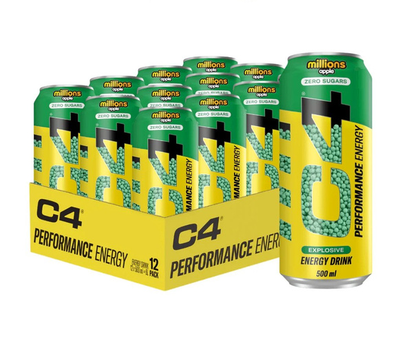 Cellucor C4 Performance Energy Drink Millions Apple For Performance and Focus 12 x 500ml