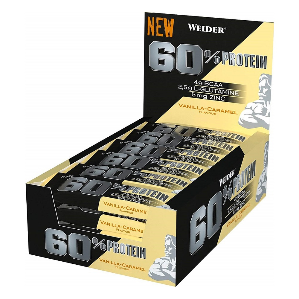 Weider 60% Protein Bar, Vanilla-Carmel - 24 x 45g