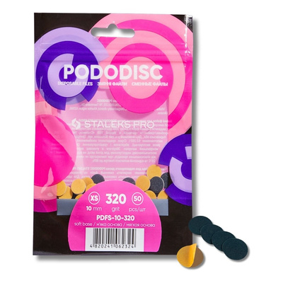 Staleks Pro Expert Podologic Disposable Foam-Backed Discs Files For Pedicure XS 10mm Grit 320 50pcs