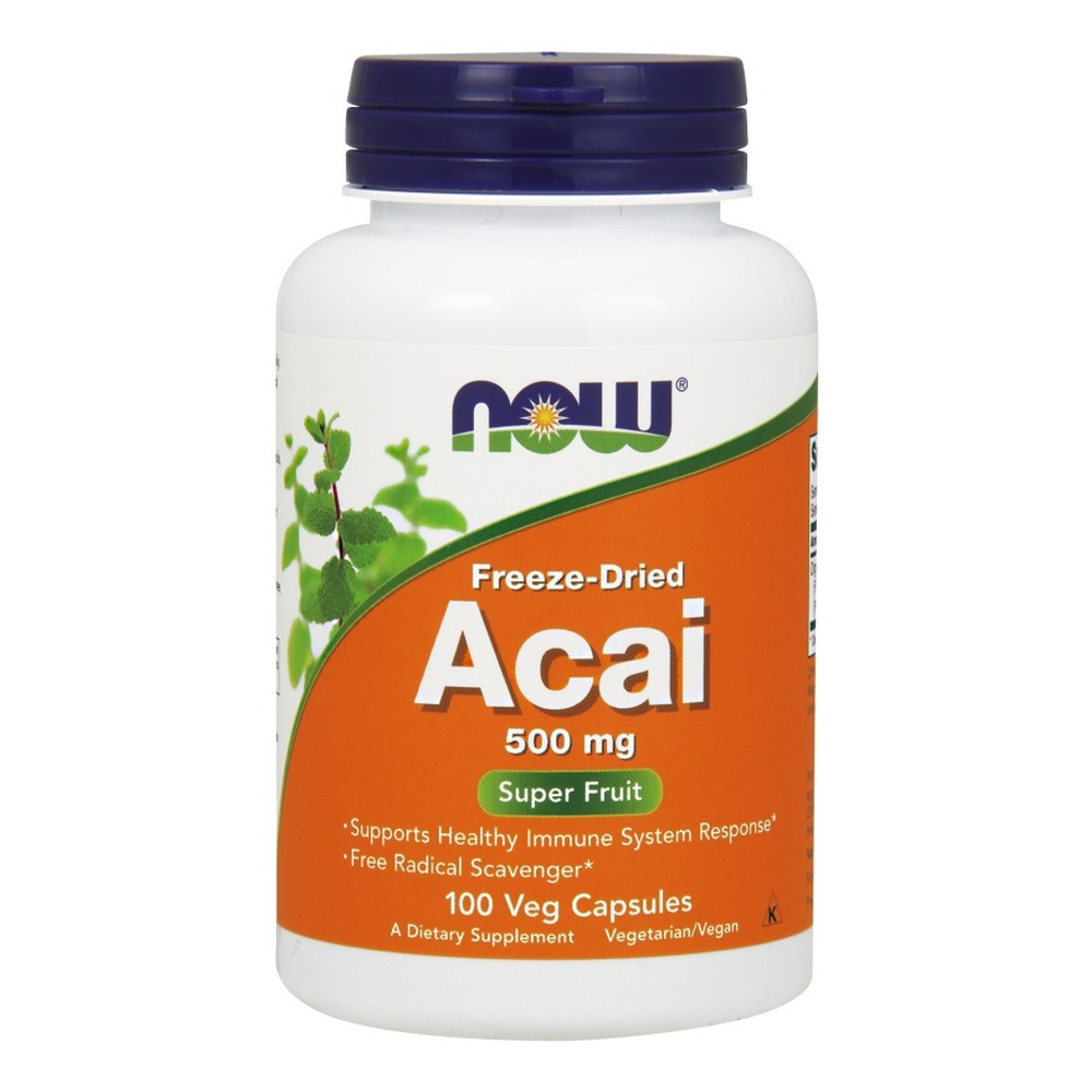 NOW Foods Acai 500mg Supplement for Immune System Support 100 Vcaps