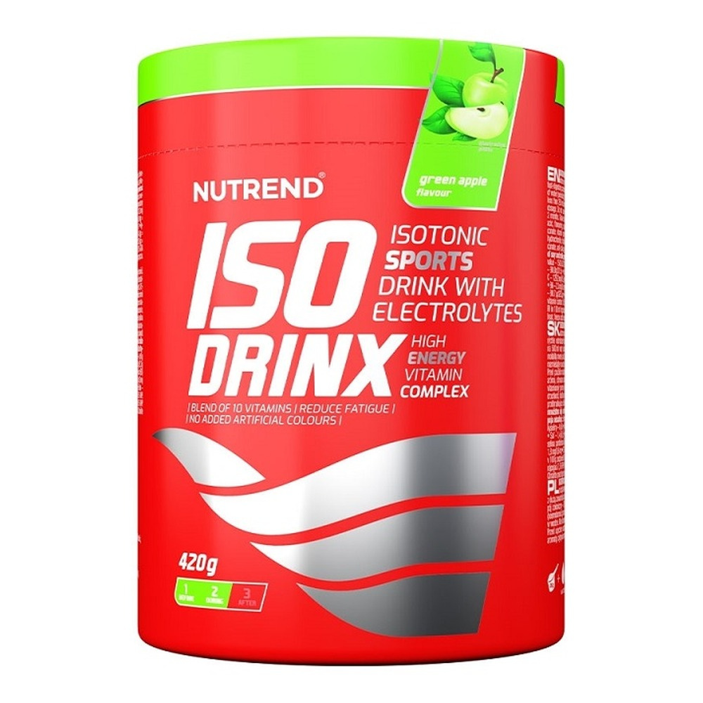 Nutrend IsoDrinx Green Apple Isotonic Drink Powder For Hydration 420g
