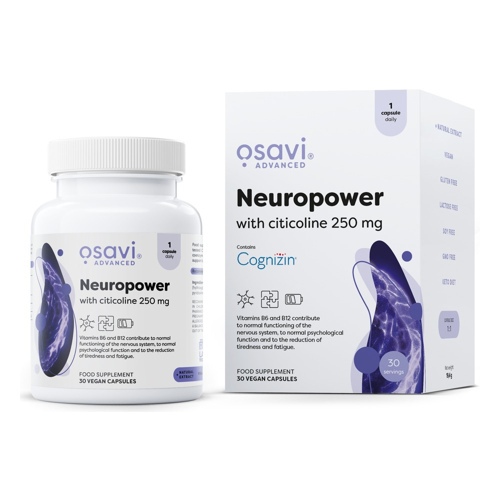 Osavi Neuropower with Citicoline 250mg for Nervous System Support 30 Vegan Capsules