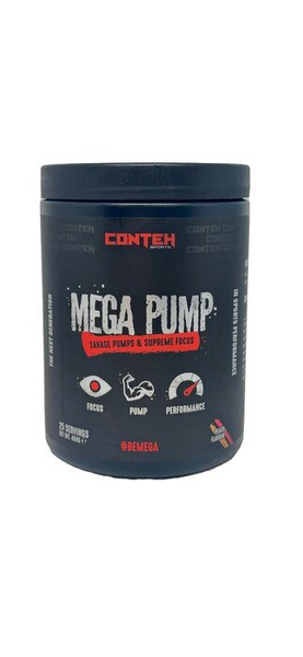 Conteh Sports Mega Pump Stimulant-Free Pre-Workout Powder For Focus and Muscle Pump 400g