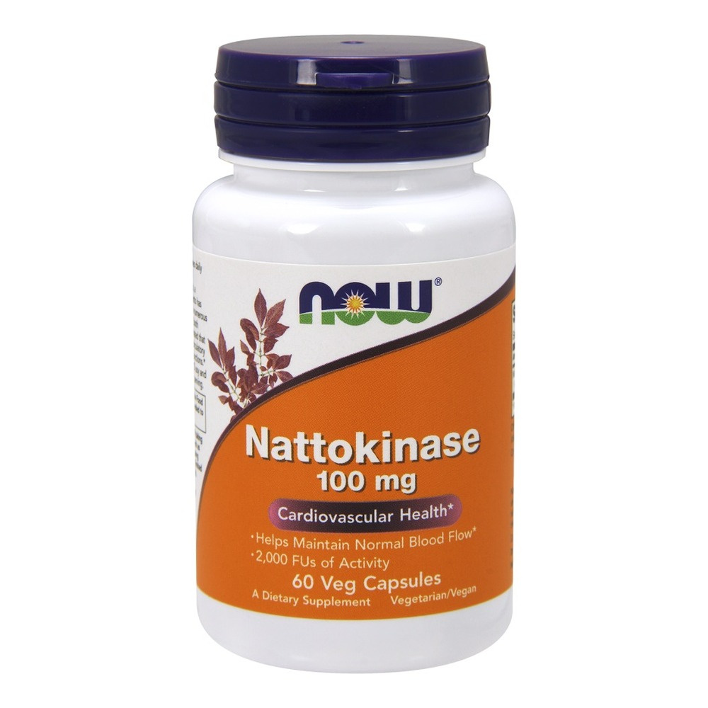 NOW Foods Nattokinase 100mg for Normal Blood Flow 60 Vcaps