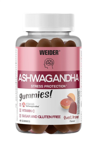 Weider Ashwagandha Gummies, Sweet Orange - 40 gummies