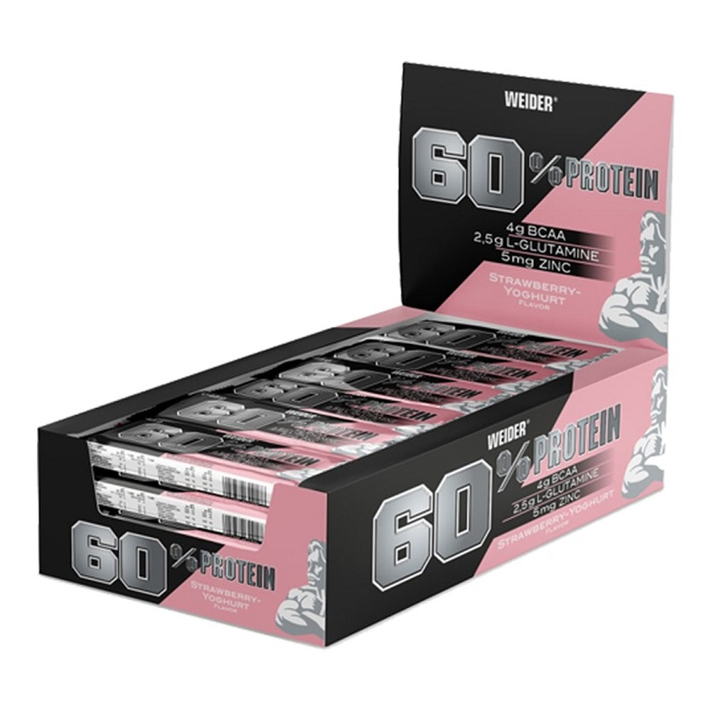 Weider 60% Protein Bar, Strawberry-Yoghurt - 24 x 45g