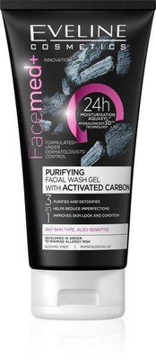 Eveline FaceMed+ Purifying Facial Wash Gel with Activated Carbon for All Skin Types 150ml
