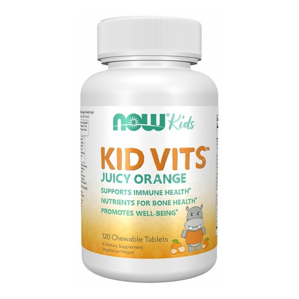 NOW Foods Kid Vits Juicy Orange Multivitamin for Kids 120 Chewable Tablets