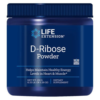 Life Extension D-Ribose Powder for Cellular Energy and Heart Health 150g