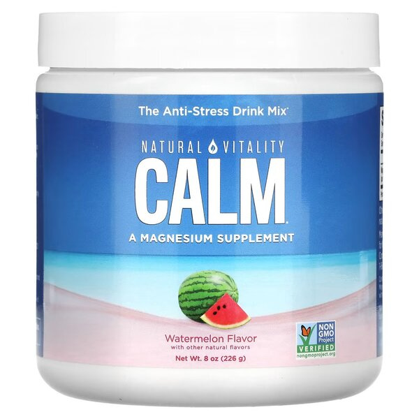 Natural Vitality Calm Magnesium Powder Watermelon for Relaxation and Stress 226g