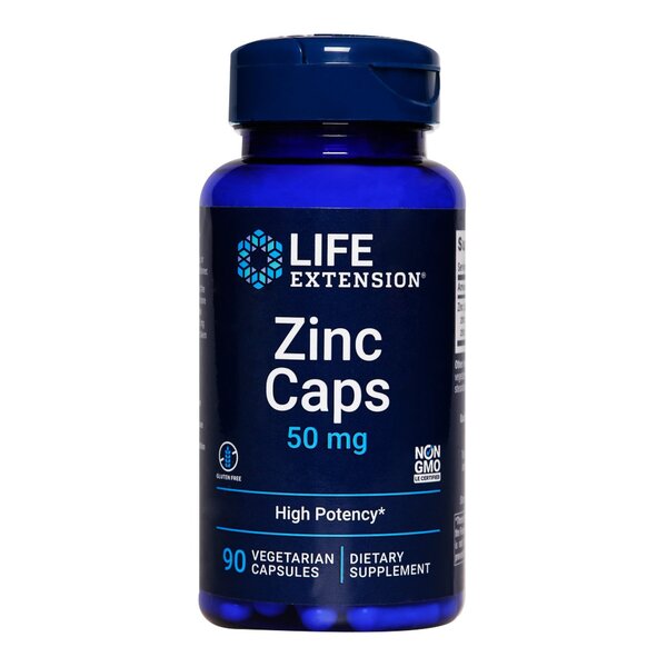 Life Extension Zinc Caps 50mg For Immune Support 90 Vcaps