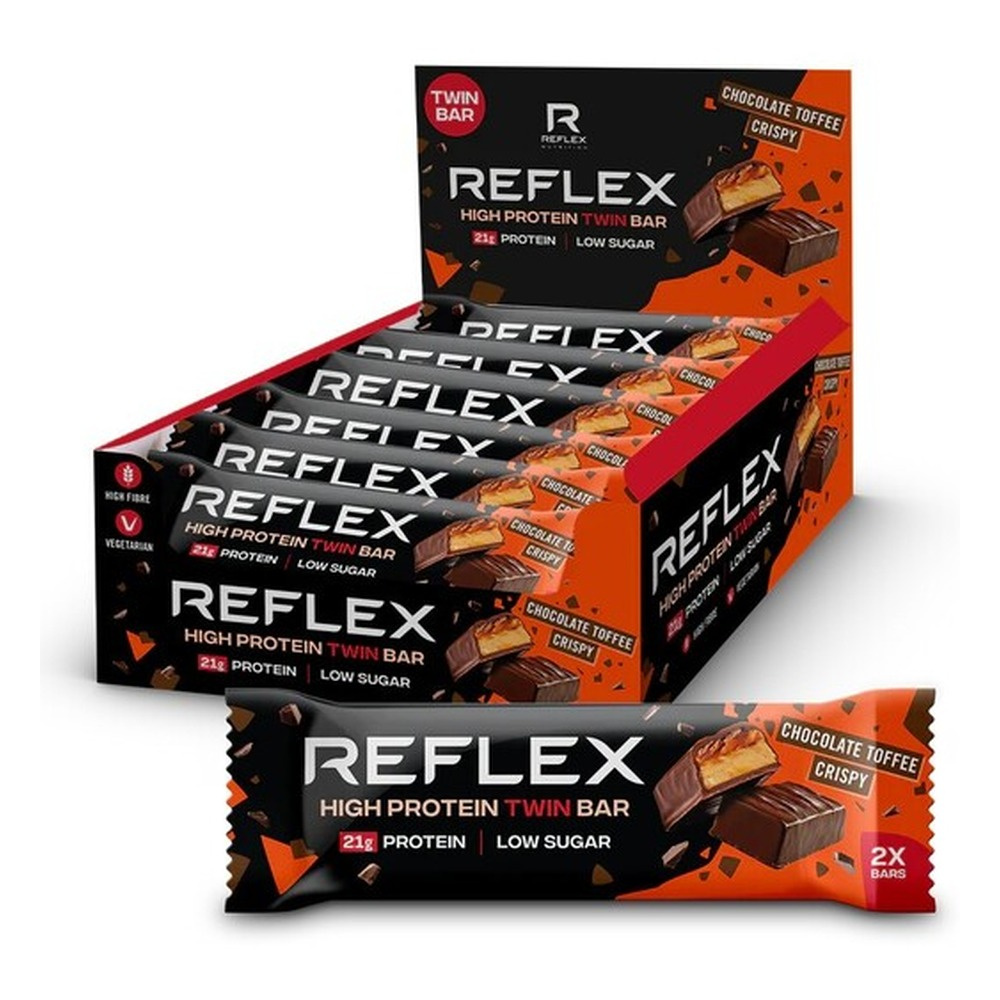 Reflex Nutrition High Protein Twin Bar, Chocolate Toffee Crispy - 12 x 60g
