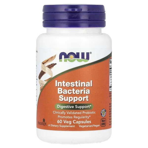 NOW Foods Intestinal Bacteria Support for Digestive Health and Regularity 60 Vcaps